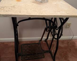 Wheeler Wilson Cast Iron Sewing Machine Base and Stone Top