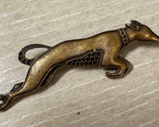 Art Deco Style Greyhound Pin