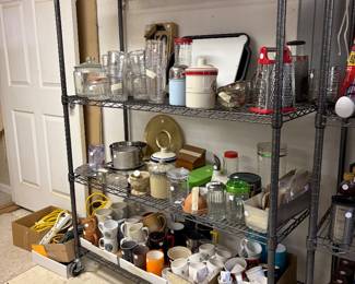 storage on wheels & glassware