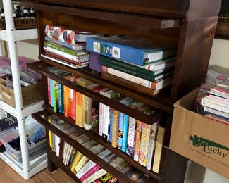 lawyer bookcase w/cookbooks