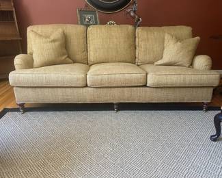 CLASSIC CAMEL TWEED COUCH PURCHASED AT THE ICONIC BOGRAD’S FURNISHING STORE