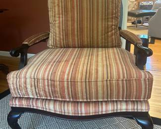 STRIPED VELVET OCCASIONAL CHAIR ~ $200 ~ SEAT H 20, BACK H 30 1/2, W 30, D 27
