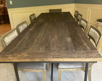 RESTORATION HARDWARE RUSTIC 120 IN DINING TABLE