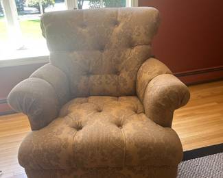 TUFTED OCCASIONAL CHAIRS (TWO) ~ $150 EA. ~ SEAT H 17 1/2, BACK H 33, W BACK, 33 , W ARM TO ARM 38
