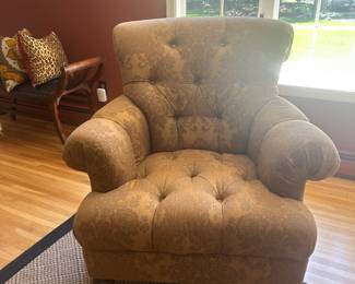 TUFTED OCCASIONAL CHAIRS (TWO) ~ $150 EA. ~ SEAT H 17 1/2, BACK H 33, W BACK, 33 , W ARM TO ARM 38
