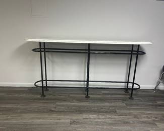 MARBLE TABLE CONSOLE ~ $100 ~ L 87 1/2, W 20, H 42 3/4
