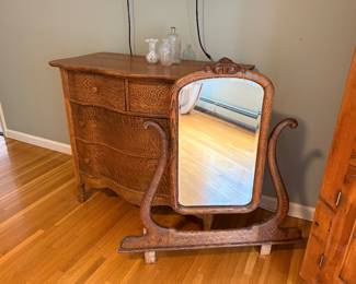 Antique Mirror ~ H 33 1/2 in, W 34 in. $100