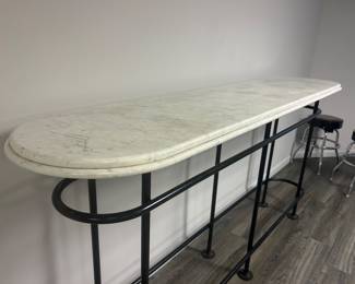 MARBLE TABLE CONSOLE ~ $100 ~ L 87 1/2, W 20, H 42 3/4