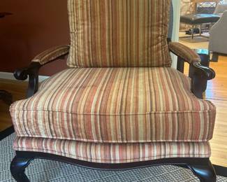 STRIPED VELVET OCCASIONAL CHAIR ~ $200 ~ SEAT H 20, BACK H 30 1/2, W 30, D 27
