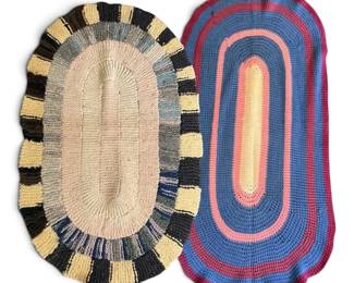Two Handmade Knit Rugs