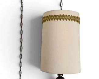 MidCentury Swag Lamp With Brass Details