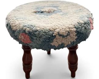 French Country Handhooked Footstool