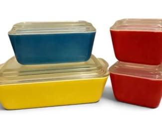 Pyrex Primary Color Glass Refrigerator Dishes