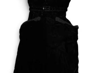 Womens Linda Young Vintage Black Velvet Dress