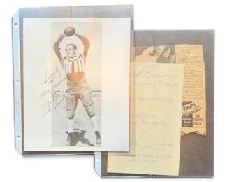 Red Grange Autographed Photo Newspaper Clippings