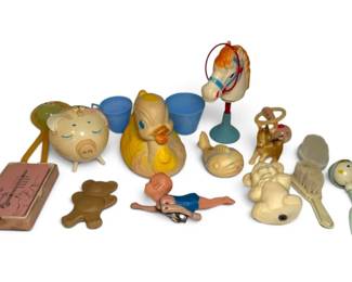 Vintage Rubber Squeak Toys, Dolls, Accessories, More