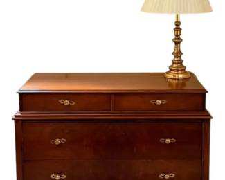 Vintage Wooden Dresser W Table Lamp