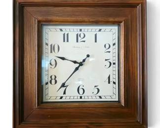 Sterling Noble Square 15.5 X 15.5 Wood Frame Wall Clock