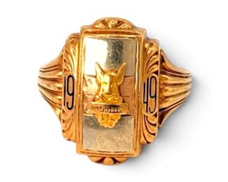 10k Gold 1949 Miamisburg High School Class Ring Size 9.5 8.06g