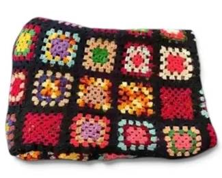 Colorful Square Crochet Blanket