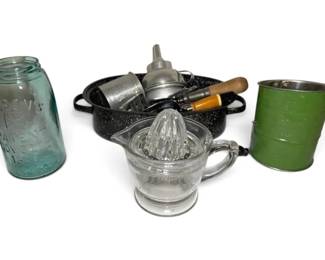 Vintage Measuring Sifter, Juicer, More