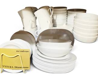 MCM Centura By Corning White Porcelain Dishware Set 70 Pieces