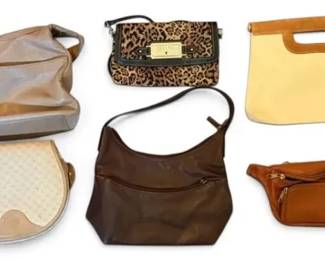 Neutral Toned Leather Handbags By Liz Claiborne, Chaps, More