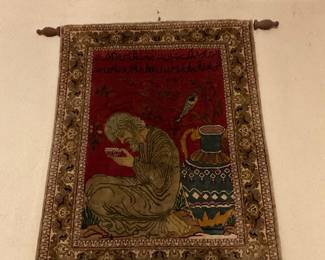 Silk and Wool Persian Wall Hanging Rug 2x4.5