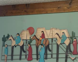 Large long Enamel wall art