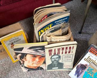 Vintage books, western books, magazines, newspapers 