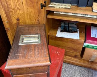 Wooden cash register/till from early 1900s.