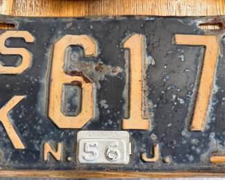 Vintage NJ license plate 