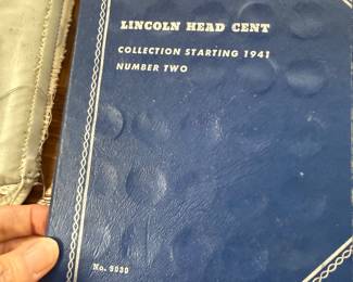 Lincoln red cent collection book, nearly full