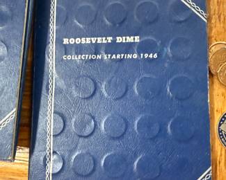 Dime collection book, nearly full
