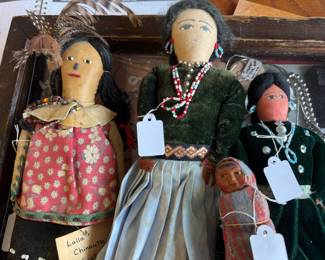 Nice selection of vintage Native American dolls.