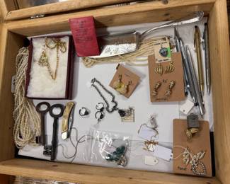 Cross pens, vintage jewelry and skeleton keys