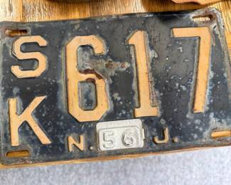 Vintage NJ license plate