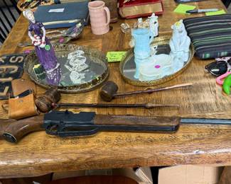 BB gun, Swarovski, Lladro, license plates 
