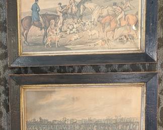 Early 19th century aquatint Henry Alken pair of framed art work th horses