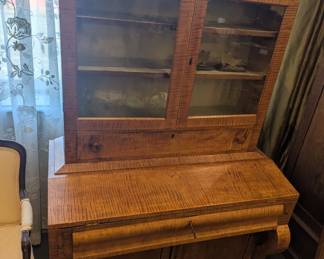 Tiger maple secretary desk c. 1830 priced to move