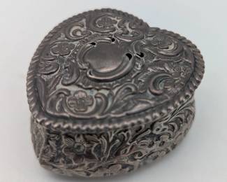 Heart Shaped sterling Silver box. Birmingham, England