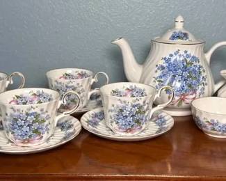 Arthur Wood & Nelson Ware English Floral Tea Set: Teapot, Cups & Serving Pieces