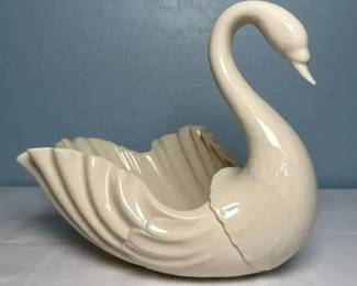 Large Lenox Ivory Porcelain Swan Centerpiece Bowl – Approx. 10in.