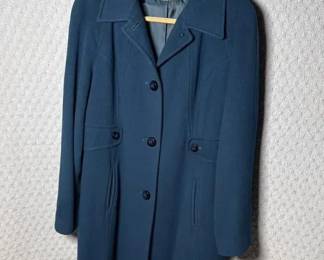 Preston & York Sapphire Blue Wool-Blend Coat – Women's Size 14