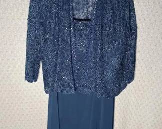 Karen Miller Navy Beaded Lace Mother-of-the-Bride Dress & Jacket – Size 14