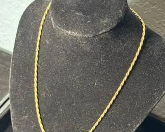 Vintage 1/20 Gold-Filled Twisted Rope Chain Necklace – 4.1g