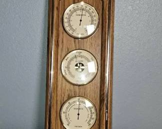 Verichron Wood Weather Station: Thermometer, Barometer & Hygrometer