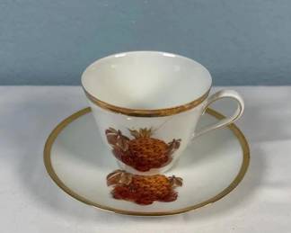 Bareuther Waldsassen Bavaria Pineapple Cup & Saucer, German Porcelain