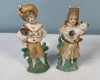 Antique German Bisque Boy & Girl Figurines – Pair, No. 7292