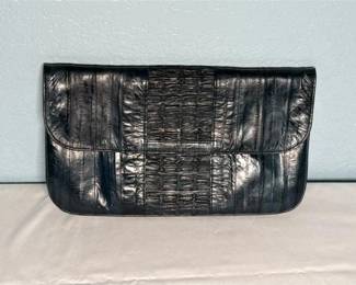 Vintage Dallas Patchwork Clutch in Deep Teal Blue
